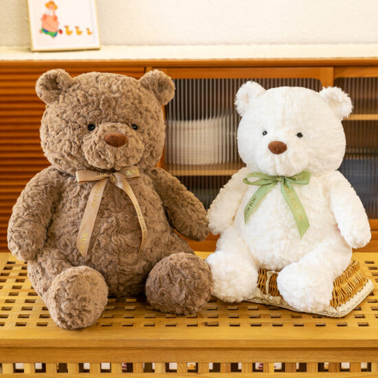 Medium size cartoon teddy bear plush toy for kids' birthday gift

