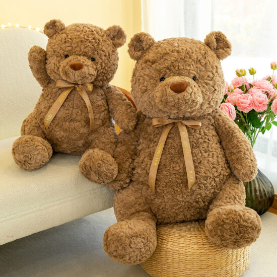 Medium size cartoon teddy bear plush toy for kids' birthday gift

