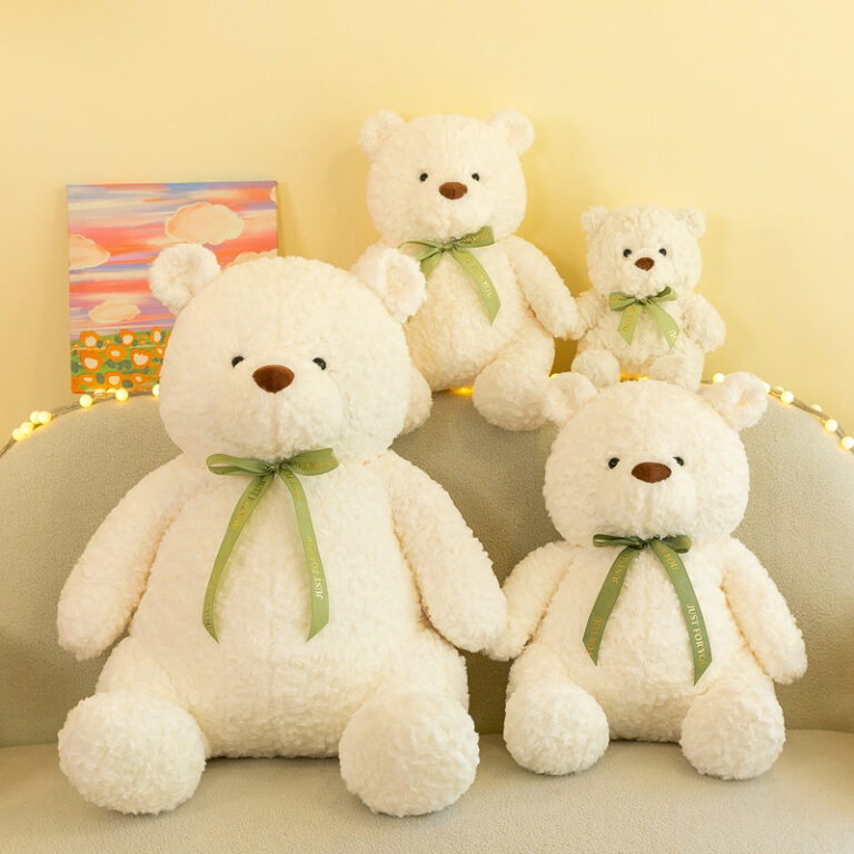 Medium size cartoon teddy bear plush toy for kids' birthday gift