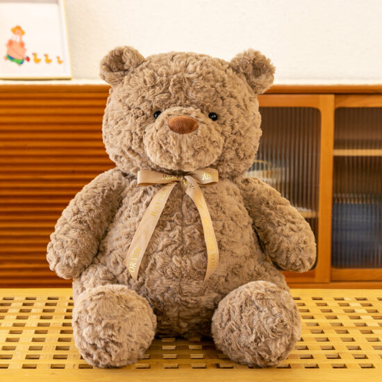 Medium size cartoon teddy bear plush toy for kids' birthday gift

