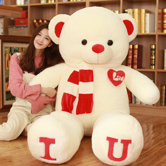 Cute Love Heart Teddy Bear Plush Toy – Dressed Stuffed Doll Gift for Girlfriend