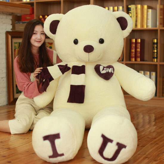 Cute Love Heart Teddy Bear Plush Toy – Dressed Stuffed Doll Gift for Girlfriend