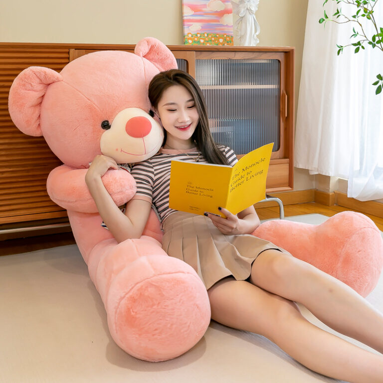 Giant Teddy Bear Plush with Bow Tie – Large Hugging Bear Sleeping Pillow
