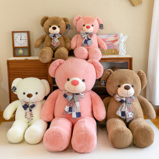 Giant Teddy Bear Plush with Bow Tie – Large Hugging Bear Sleeping Pillow