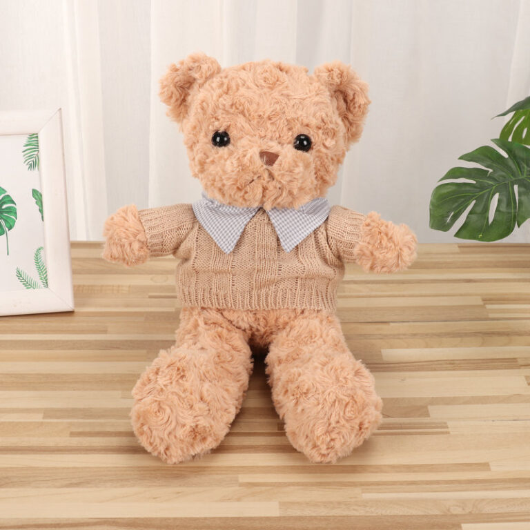 Shirt Collar Teddy Bear Plush Toy – Cute Stuffed Bear with Sweater for Wholesale