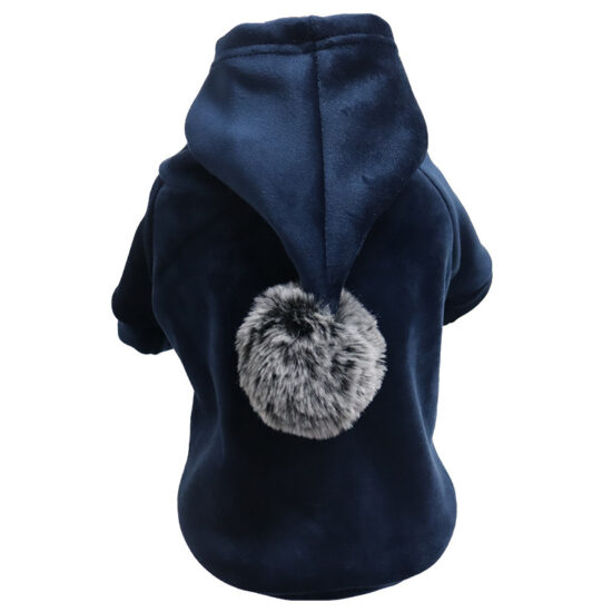 Warm plush hoodie for small dogs and cats in winter