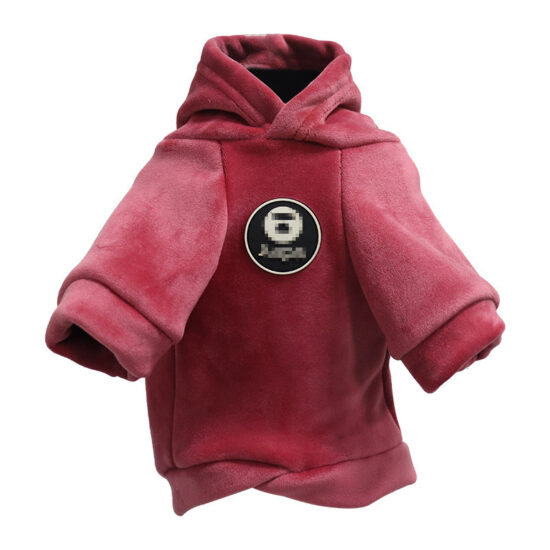 Warm plush hoodie for small dogs and cats in winter
