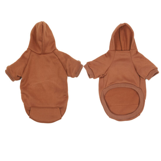 Warm fleece hoodie for small dogs in solid color
