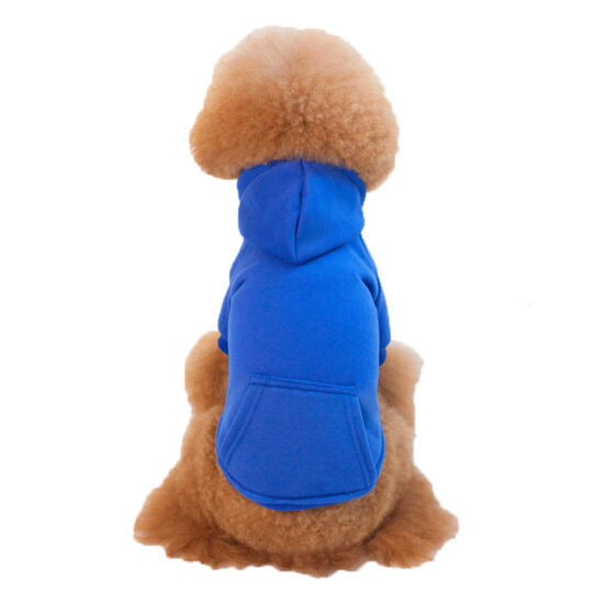 Warm fleece hoodie for small dogs in solid color