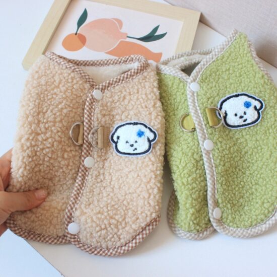 Thick fleece winter pet vest for small dogs and cats
