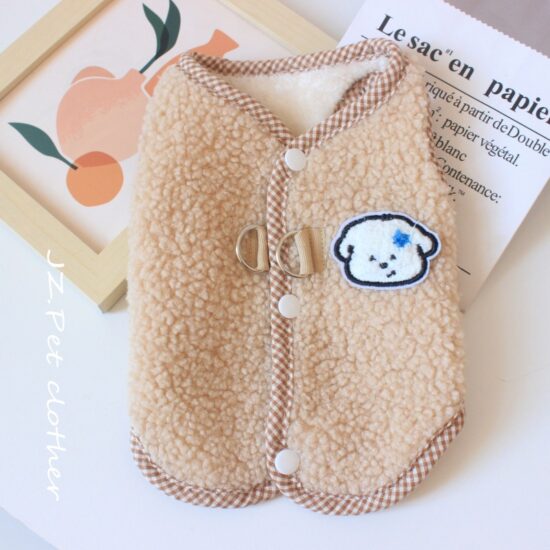 Thick fleece winter pet vest for small dogs and cats