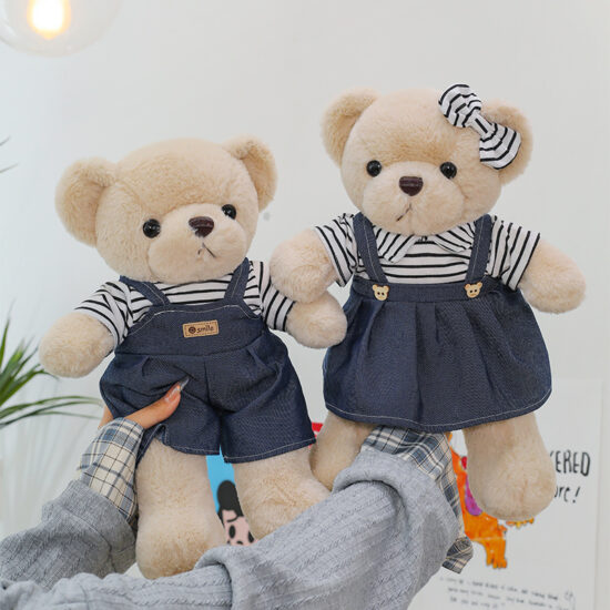  Cute dressed teddy bear plush toy soft doll pillow gift