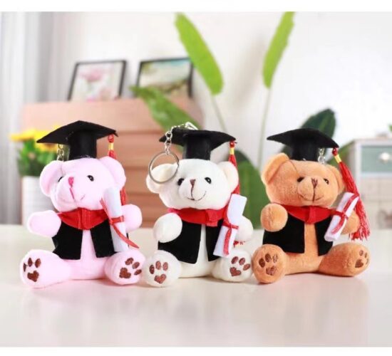Cool Teddy Bear Plush Keychain – 4-Inch Mini Teddy Bear in 3 Colors
